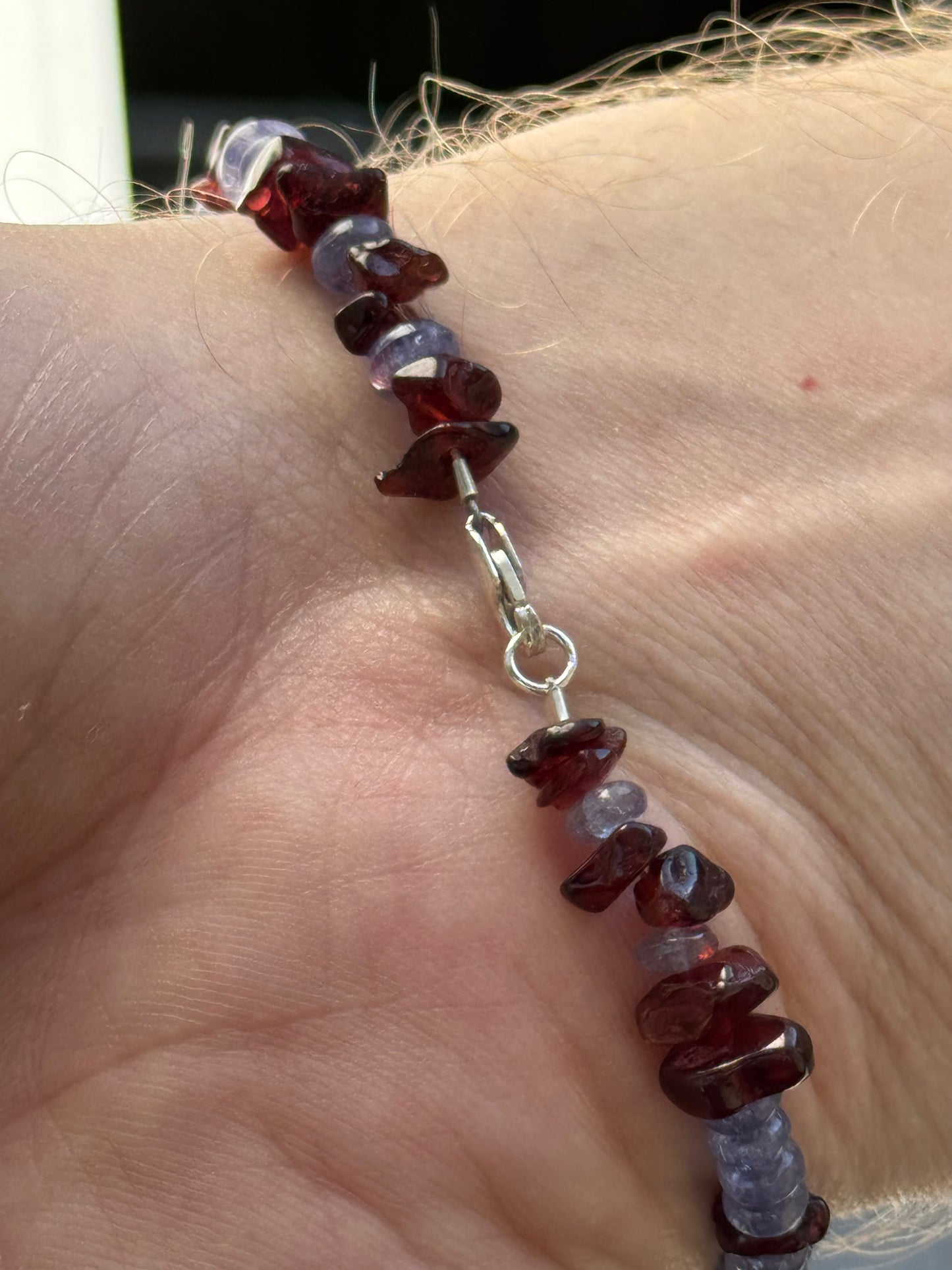 Tanzanite + Garnet + Moonstone + Rutilated Quartz