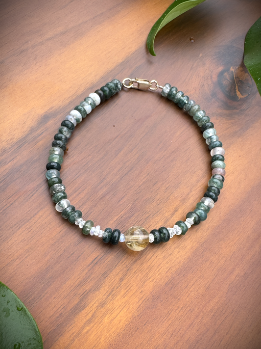 Moss Agate + Moonstone + Citrine